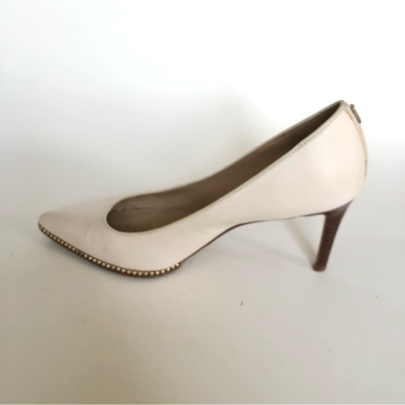 Coach White Waverly Bead-Trim Leather Pumps Heels Women’s Size 8 - Picture 6 of 15